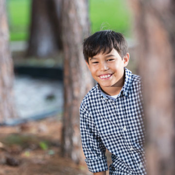 Boy with checked shirt