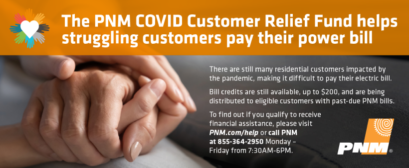 The PNM COVID Customer Relief Fund helps struggling customers pay their power bill