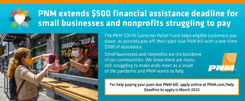 PNM extends $500 assistance deadline for small businesses and nonprofits struggling to pay
