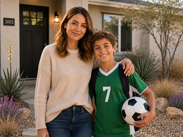 Woman and her son