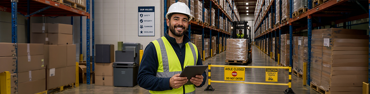 Man in Warehouse