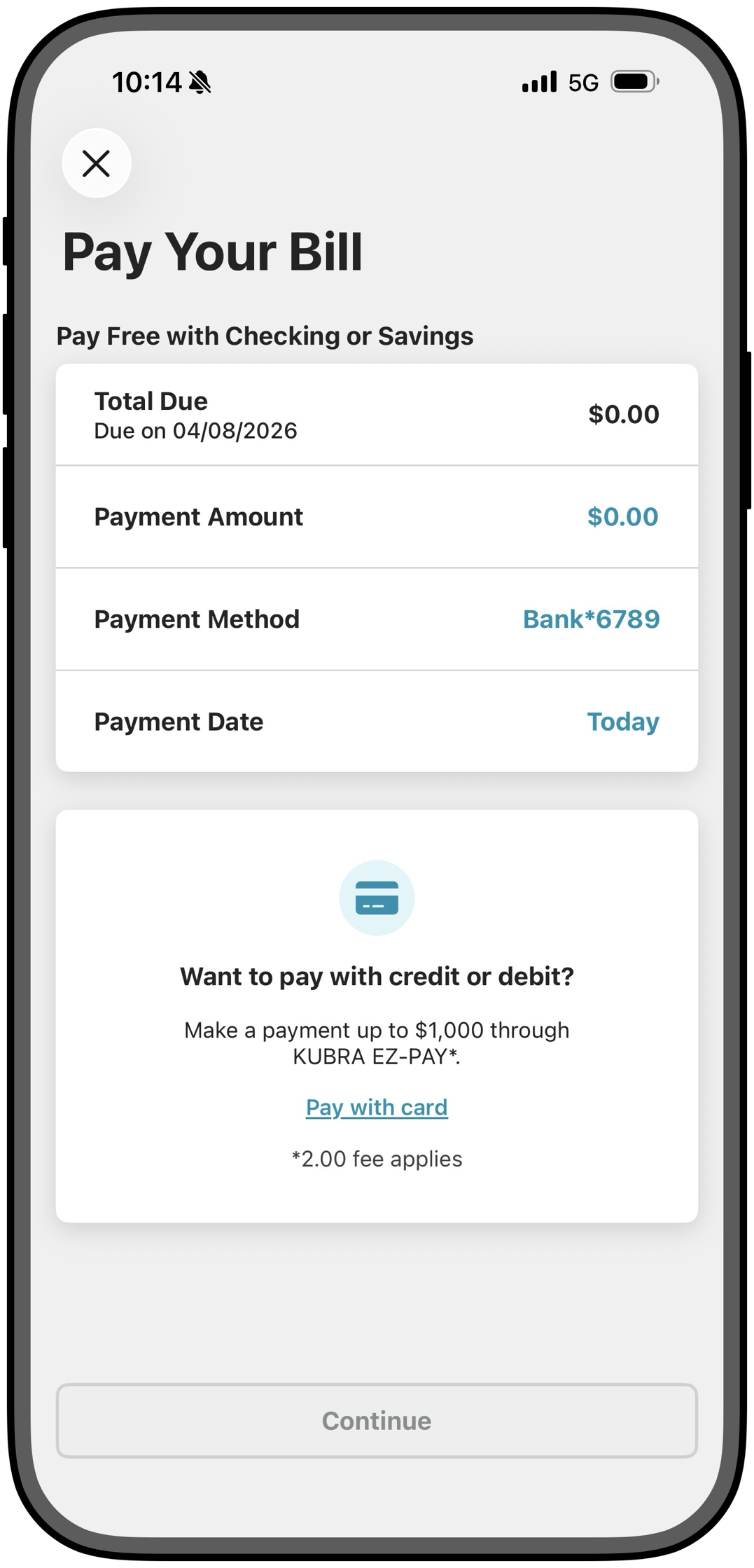 Pay your bill