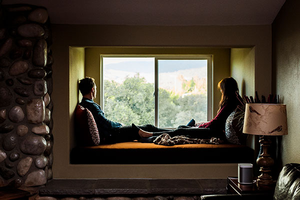Couple patiently waiting