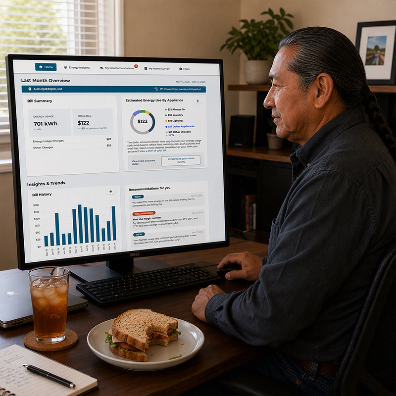 Man using home computer