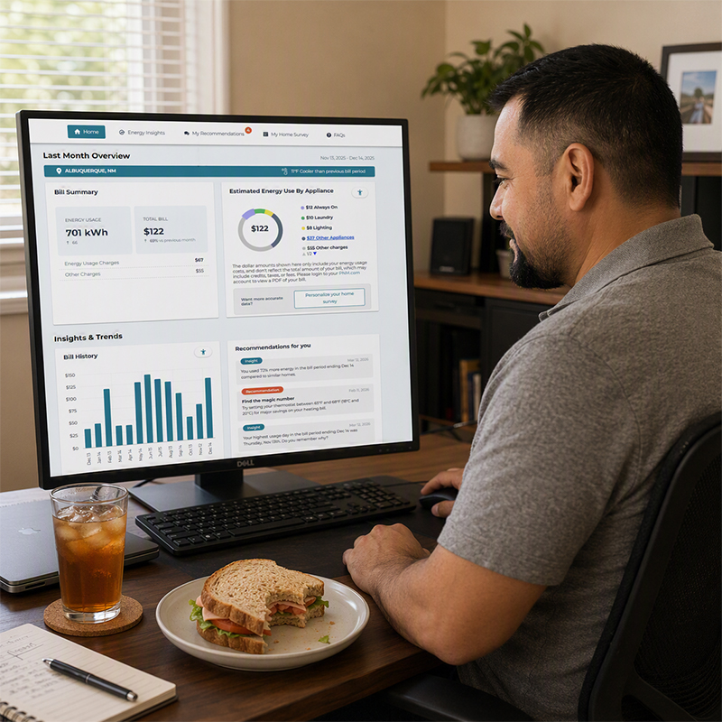 Man using home computer