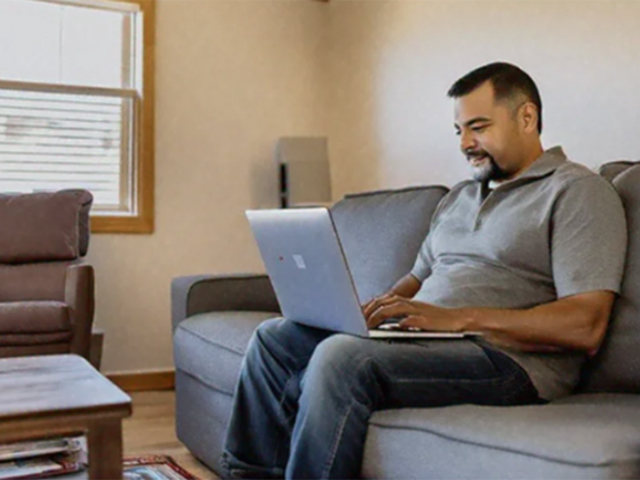 Man using laptop