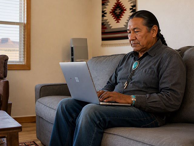 Man using laptop